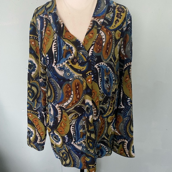 Lafayette 148 New York Silk Paisley blouse - Picture 8 of 9